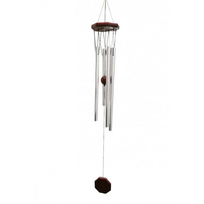 Clopotei de vant Wood Chimes Doty®, design elegant din metal si lemn, maro/argintiu, 70 cm [1]
