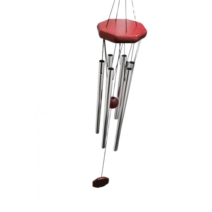 Clopotei de vant Wood Chimes Doty®, design elegant din metal si lemn, maro/argintiu, 70 cm [4]