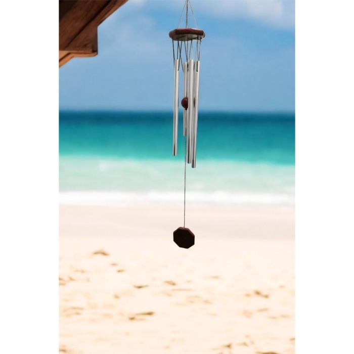 Clopotei de vant Wood Chimes Doty®, design elegant din metal si lemn, maro/argintiu, 70 cm [2]
