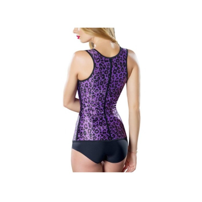 Corset FlatBellY Leopard Design ,tip sauna  pentru slabit,L/XL,mov [4]