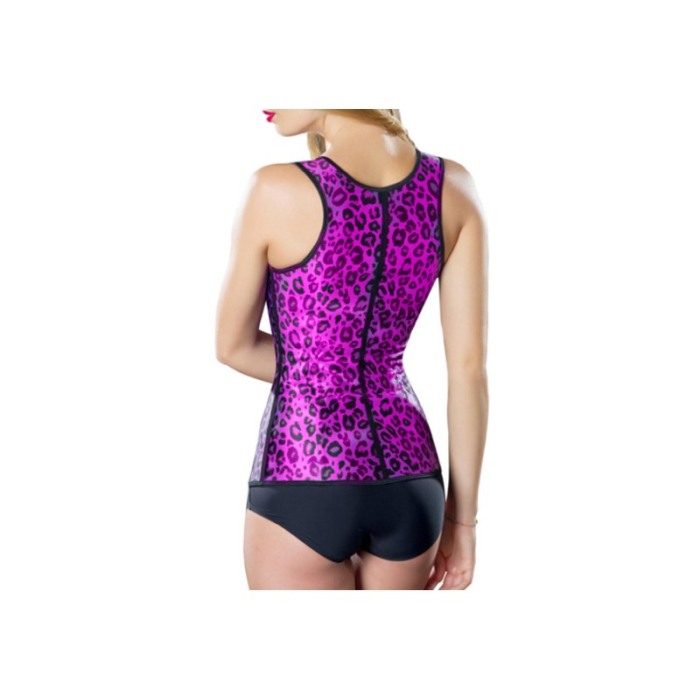 Corset FlatBellY Leopard Design ,tip sauna  pentru slabit,L/XL,roz [3]