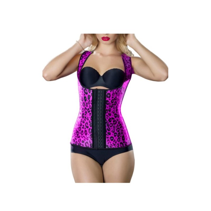 Corset FlatBellY Leopard Design ,tip sauna  pentru slabit,L/XL,roz [4]