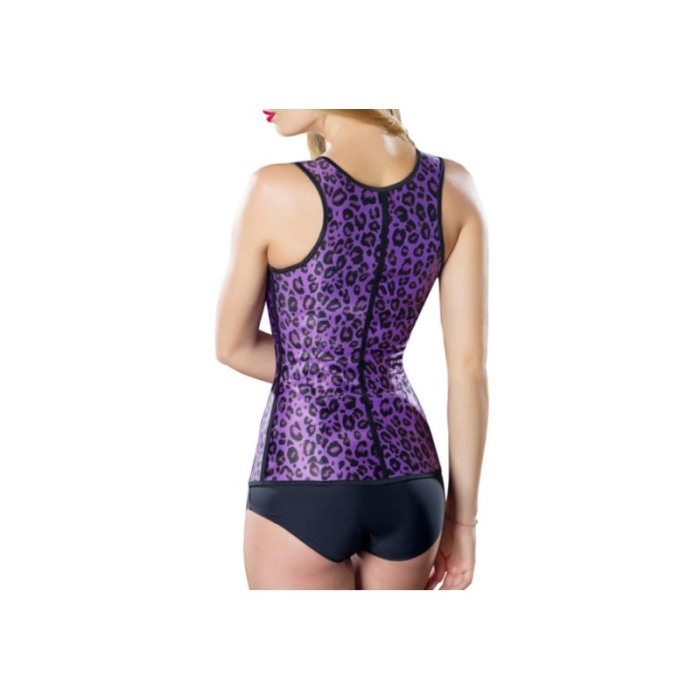 Corset FlatBellY Leopard Design ,tip sauna  pentru slabit ,S/M,mov [3]