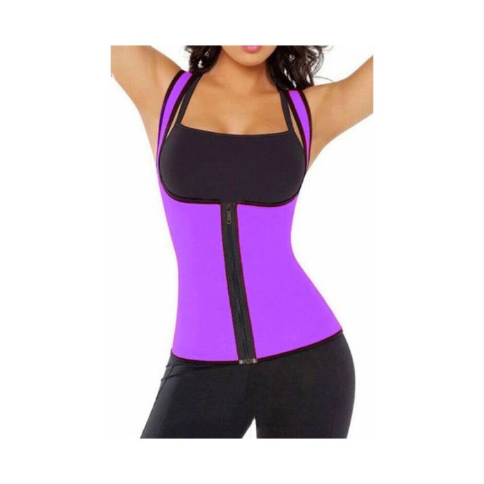 Corset FlatBellY tip sauna  pentru slabit,2XL ,mov [2]