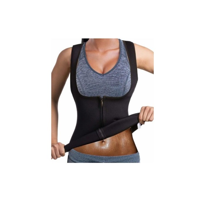 Corset FlatBellY tip sauna  pentru slabit, L ,negru [1]