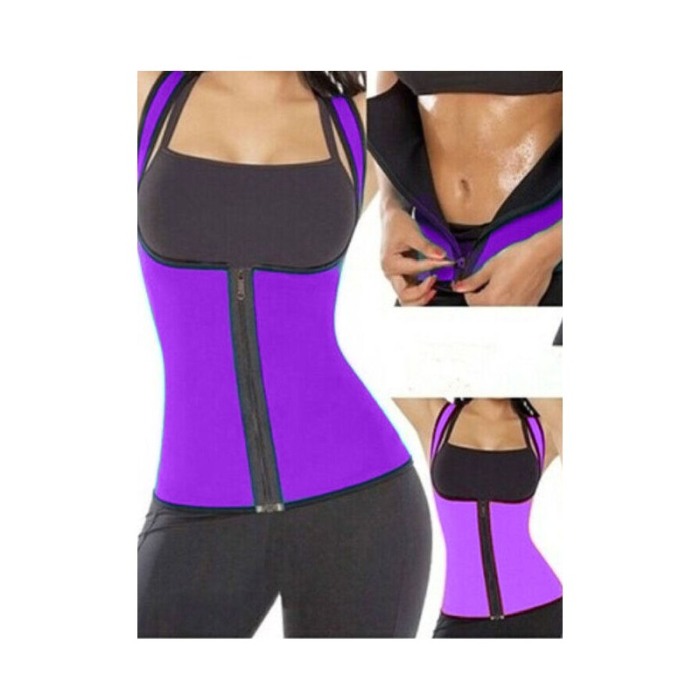 Corset FlatBellY tip sauna  pentru slabit,XL ,mov [1]
