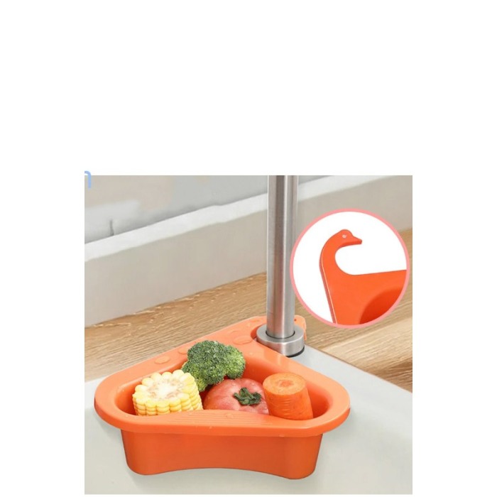 Cos scurgere multifunctional pentru chiuveta SinkGad Doty.ro®, 27x24 cm, sistem de prindere, materiale de calitate, portocaliu [5]
