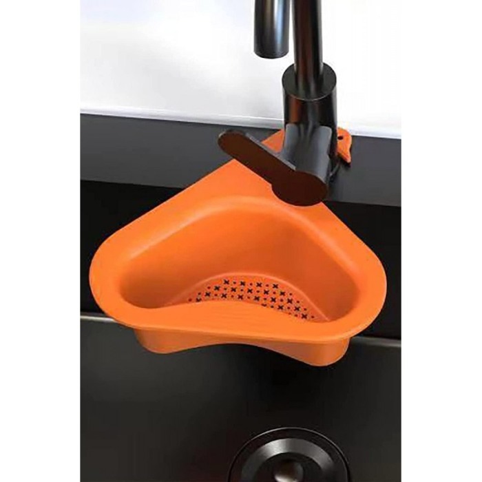 Cos scurgere multifunctional pentru chiuveta SinkGad Doty.ro®, 27x24 cm, sistem de prindere, materiale de calitate, portocaliu [7]