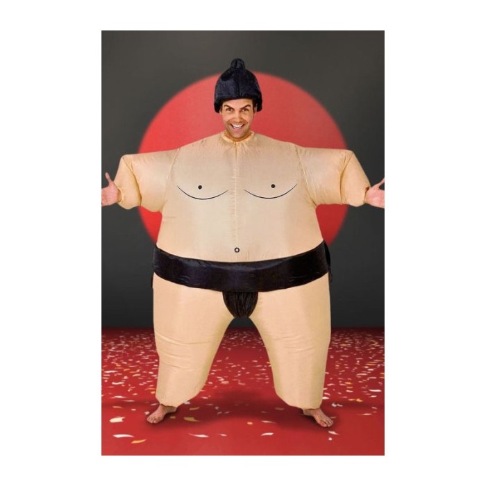 Costum gonflabil Sumo Fight, cu palarie inclusa, marime universala, bej [4]