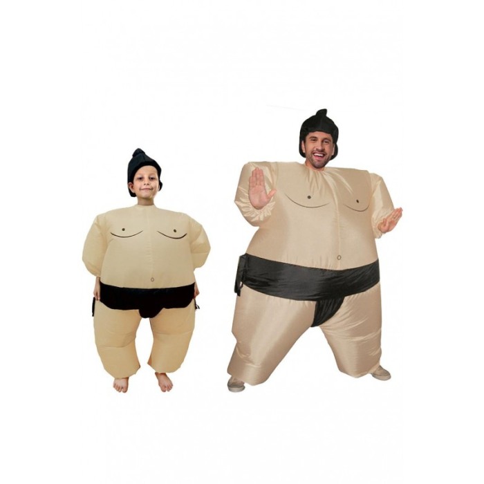Costum gonflabil Sumo Fight, cu palarie inclusa, marime universala, bej [2]