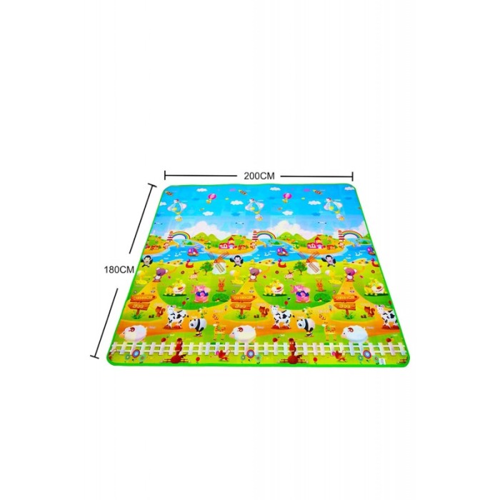 Covoras de joaca termoizolant Zoo World, 200x180 cm, 2 fete, educational, cu imprimeu, multicolor, Doty®️ [1]