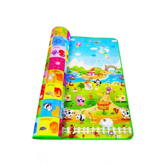 Covoras de joaca termoizolant Zoo World, 200x180 cm, 2 fete, educational, cu imprimeu, multicolor, Doty®️ [2]