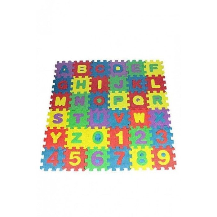 Covoras Puzzle Educativ ABCarpet Doty® pentru copii, 36 piese din spuma cu imprimeu litere si cifre, multicolor, 12x12 cm [2]