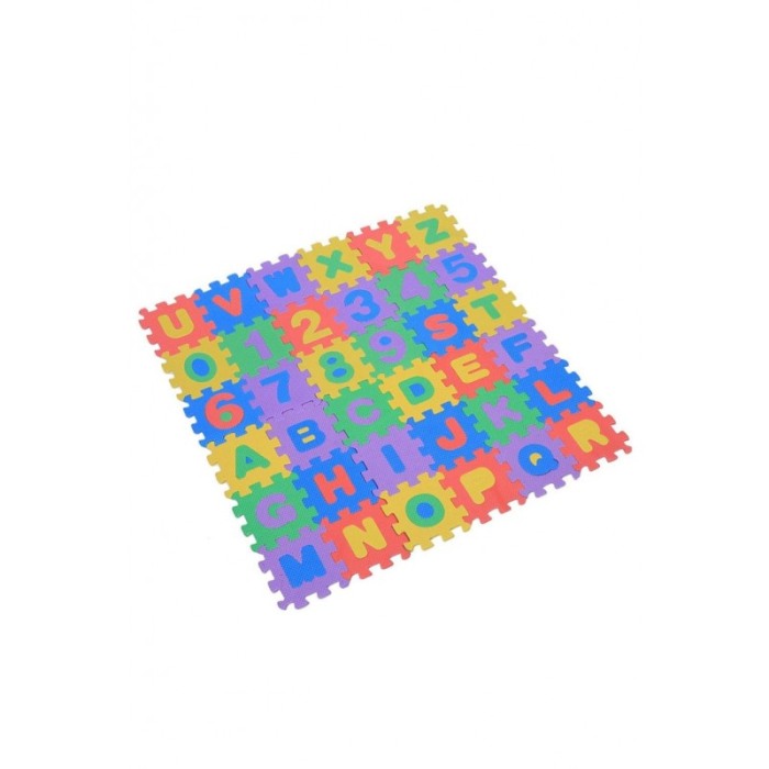 Covoras Puzzle Educativ ABCarpet Doty® pentru copii, 36 piese din spuma cu imprimeu litere si cifre, multicolor, 12x12 cm [7]