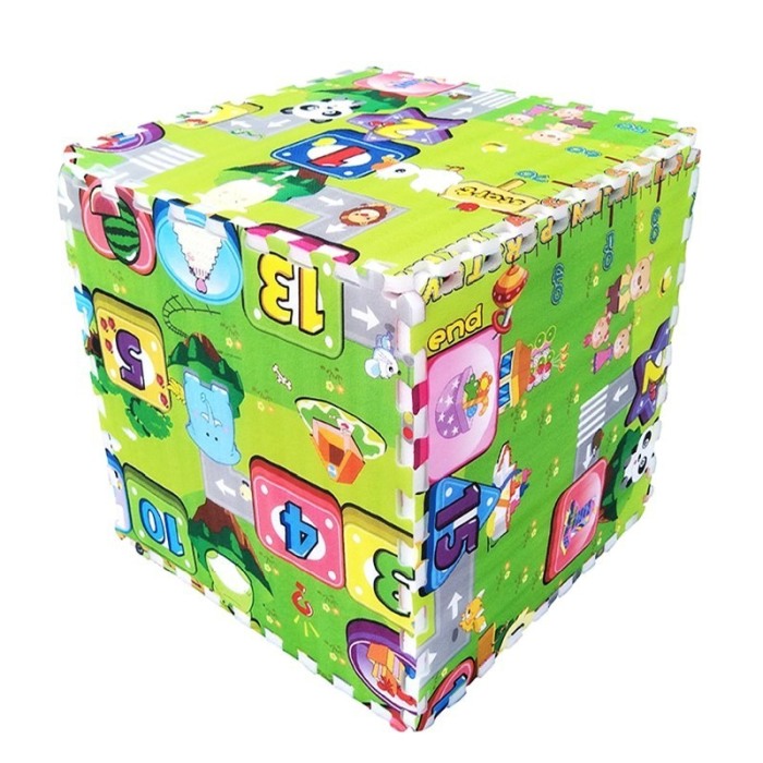 Covoras Puzzle Educativ pentru Copii, 4  Piese din Spuma cu Imprimeu cu sosele, cifre si animale,Doty [3]