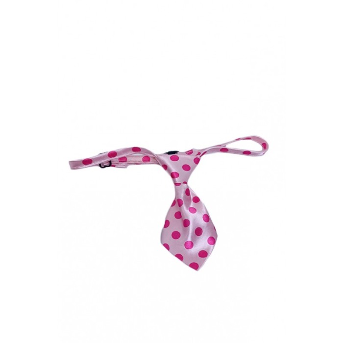 Cravata Fashion Raley, pentru animale de companie, mici,44-32 cm, reglabila, model buline ,roz [5]