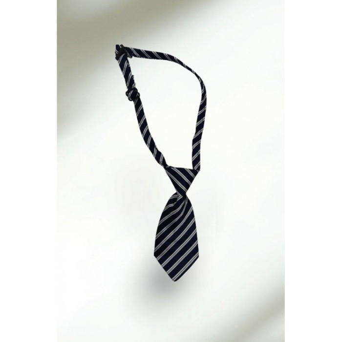 Cravata Fashion Raley, pentru animale de talia mica, 44-32 cm, reglabila, model dungi, bleumarin, Doty® [2]