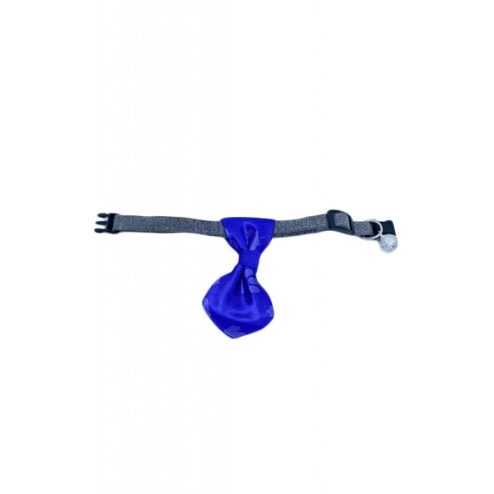 Cravata Ring Raley, pentru animale de companie, mici,32-24 cm, reglabila, clopotel inclus, albastru [2]