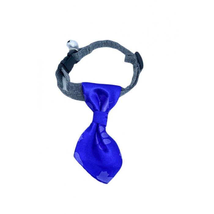 Cravata Ring Raley, pentru animale de companie, mici,32-24 cm, reglabila, clopotel inclus, albastru [1]