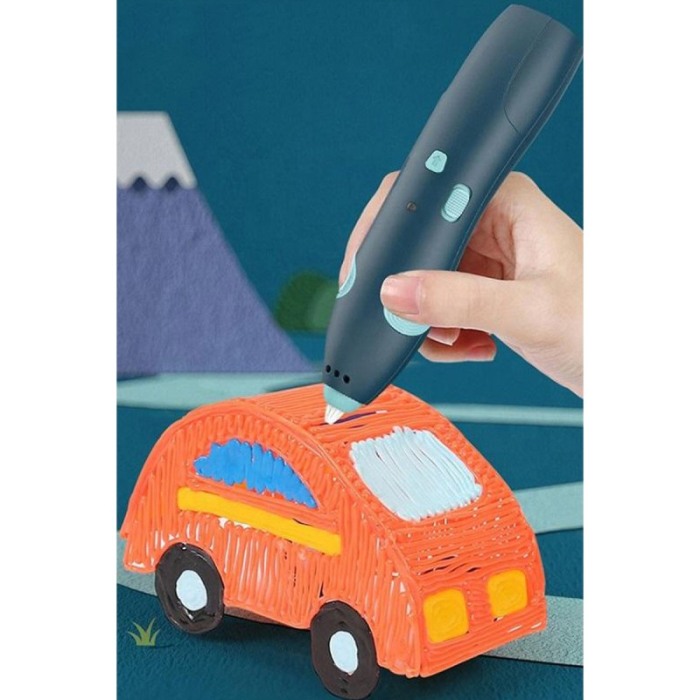 Creion 3D Blue Pen pentru Desenat Obiecte 3D, filament 1.75 mm, temperatura scazuta, sigur, albastru [5]