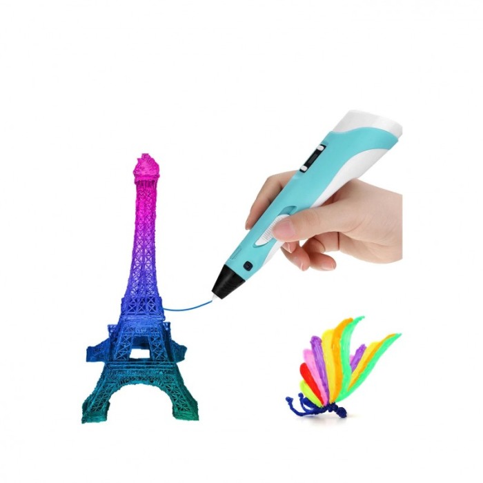 Creion Painting Pen pentru Desenat Obiecte 3D, filament 1.75 mm , temperatura 230C, turcoaz/alb [6]