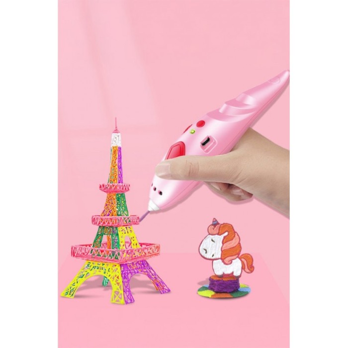Creion Painting Pen pentru Desenat Obiecte 3D, filament 1.75 mm, temperatura mica, Roz, Doty® [6]
