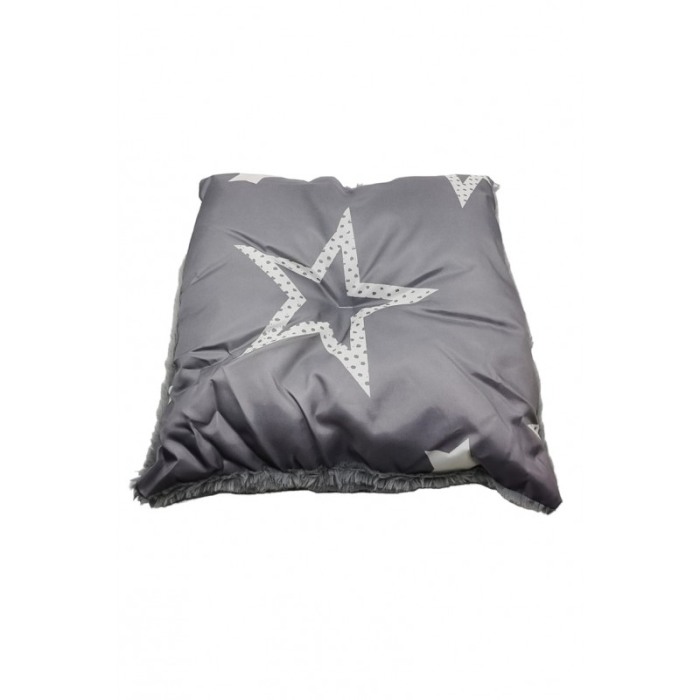 Culcus pentru pisici sau caini de talie mica PuffBed Doty®, tip cort, pernuta inclusa, 37x35 cm, gri, design cu stele [2]