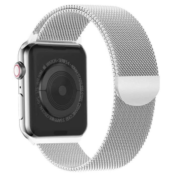 Curea argintie magnetica din otel inoxidabil, 40 mm compatibila Ceas Apple seria 1, 2 , 3 [3]