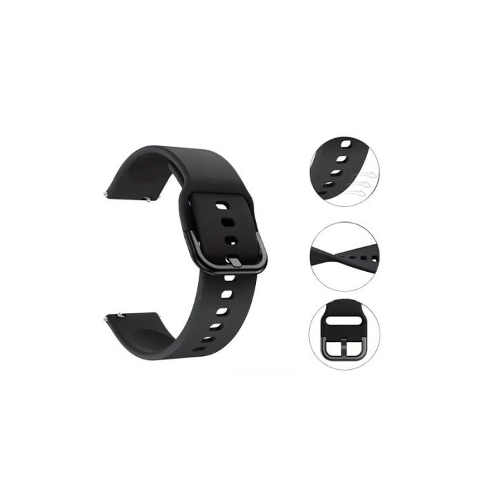 Curea din silicon compatibila cu Samsung Galaxy Watch series 5/6, materiale de calitate, 40 mm, negru, Doty® [6]