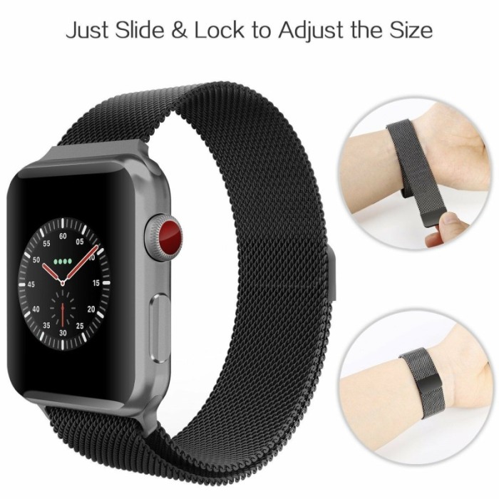 Curea neagra magnetica din otel inoxidabil, 42 mm compatibila Ceas Apple seria 1, 2 , 3 [4]