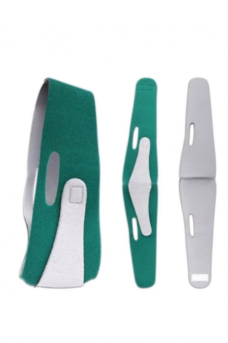 Curea tip banda pentru ridicare fetei ContouringBand Doty®, pentru lifting facial, fermitate si subtiere, prindere cu scai, 45 x 40 x 38 cm, verde [2]