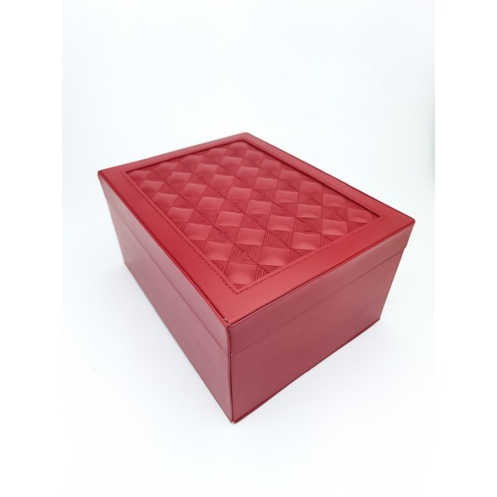 Cutie de bijuterii din piele ecologica, eleganta, cu sertar , 23 cm , rosu , doty [3]