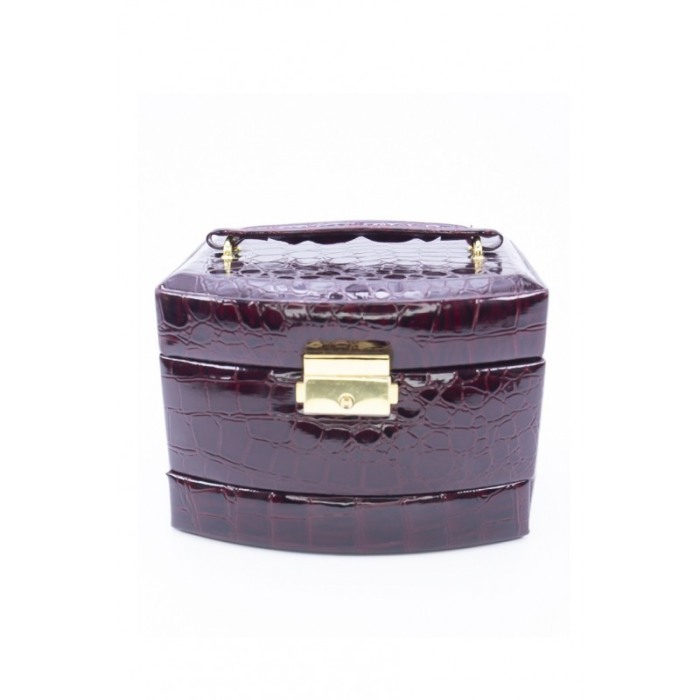 Cutie de bijuterii Gaia, din piele ecologica tip croco, eleganta, compartimentata,contine oglinda interioara,pe 3 niveluri,culoa [2]