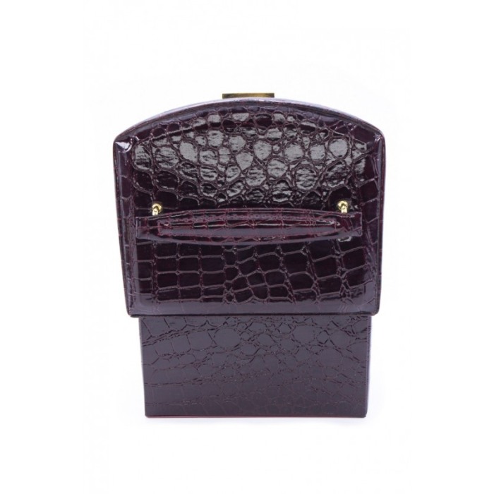 Cutie de bijuterii Gaia, din piele ecologica tip croco, eleganta, compartimentata,contine oglinda interioara,pe 3 niveluri,culoa [5]