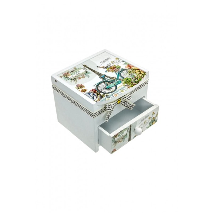 Cutie de Bijuterii Love Colorful Paris,  cu 1 sertar si oglinda 4look [4]