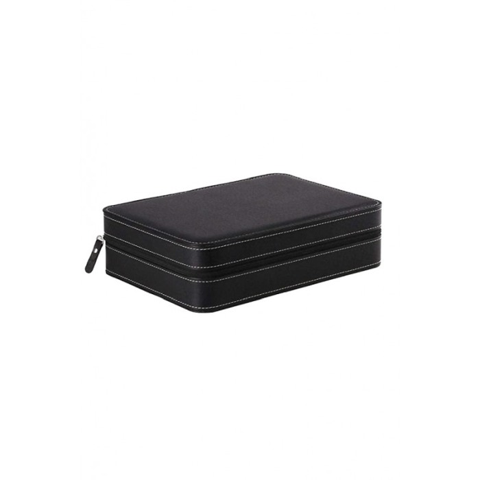 Cutie de ceasuri din piele ecologica HighLine Watch, pentru 10 ceasuri, pernute si interior din material moale, negru, 32x20 cm [6]