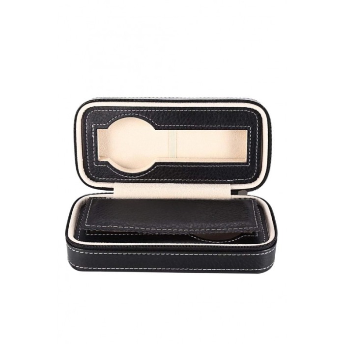 Cutie de ceasuri din piele ecologica TravelLineWatch, pentru 2 ceasuri,negru [6]