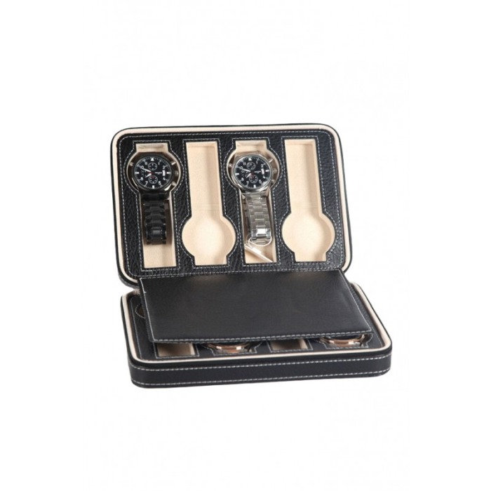 Cutie de ceasuri din piele ecologica TravelLineWatch, pentru 8 ceasuri,negru [4]