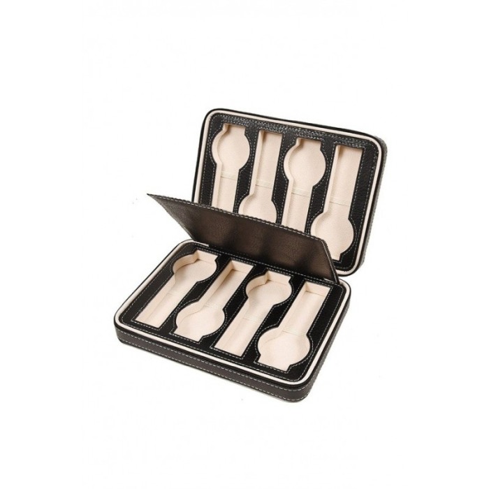 Cutie de ceasuri din piele ecologica TravelLineWatch, pentru 8 ceasuri,negru [6]