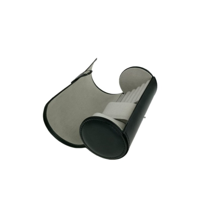 Cutie de ceasuri si bijuterii cilindrica , culoare negru 19 cm [3]