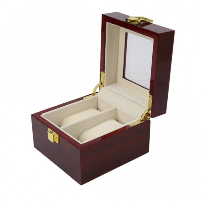 Cutie de depozitare Luxury din lemn pentru 2 ceasuri [2]