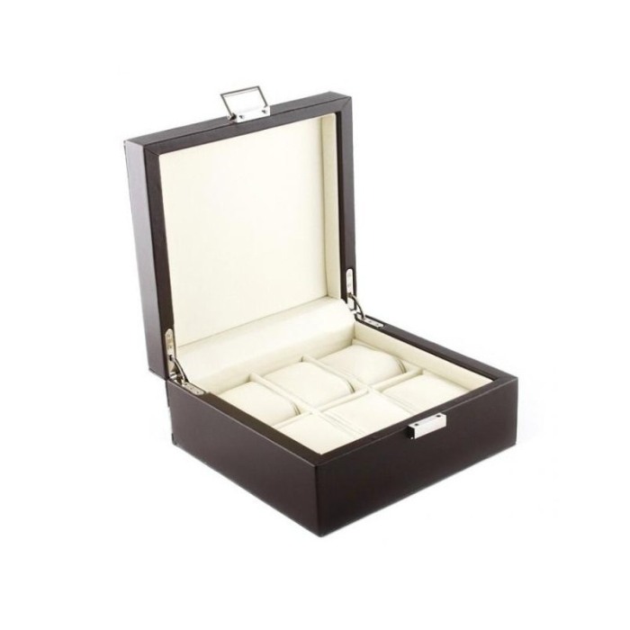 Cutie depozitare 6 ceasuri, pernute din piele, negru,20cm,doty [5]