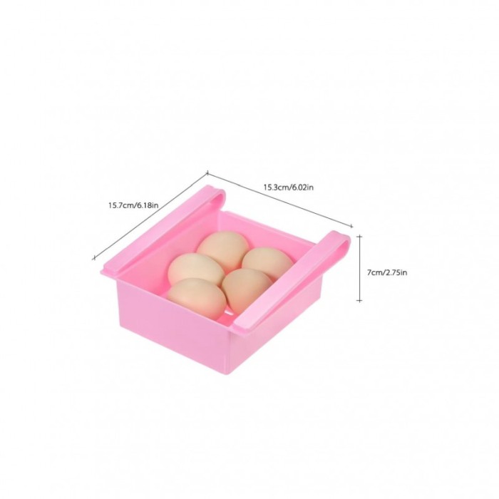 Cutie depozitare Fresh Storage, tip sertar, pentru frigider, usor de utilizat, practic, 15 x 15 x 7 cm, roz, Doty®️ [2]