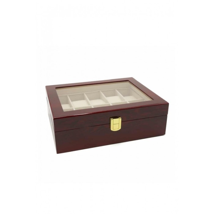 Cutie depozitare si organizare de lux, spatiu 10 ceasuri, lemn de calitate, mahon lucios, doty [2]
