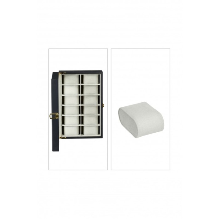 Cutie depozitare si organizare de lux, spatiu 12 ceasuri, lemn de calitate, negru mat, doty [2]