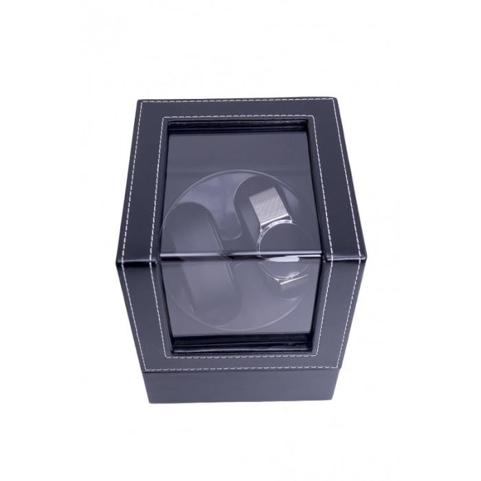 Cutie din piele ecologica Watch Spin ,pentru 2 ceasuri automatice, 2 programe de functionare, 18x 14 cm, negru [5]