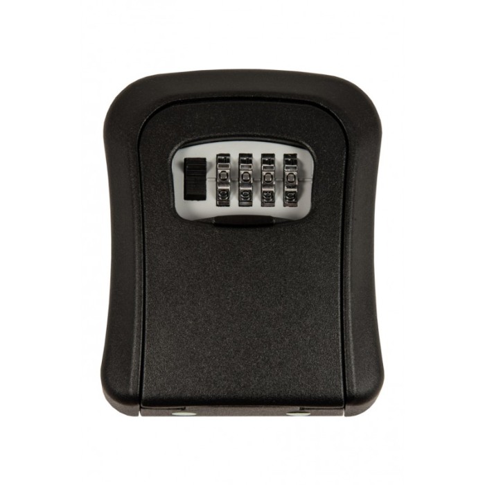 Cutie Metalica tip Seif, Depozitare Chei KeyUnlock Doty®, Cifru Mecanic, 9x11x4 cm, negru, accesorii incluse, de Perete, negru [1]