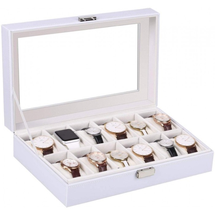 Cutie pentru  12 ceasuri de depozitat ,eleganta , culoare alba, Doty [2]