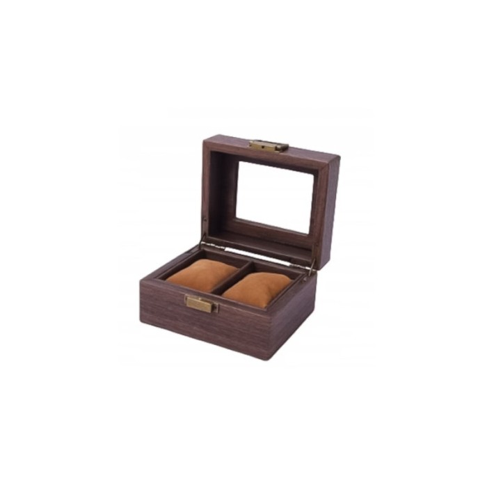 Cutie premium pentru 2 ceasuri ElevateWatch Doty®, din lemn/sticla, cu pernite incluse, 12x12x8 cm [3]