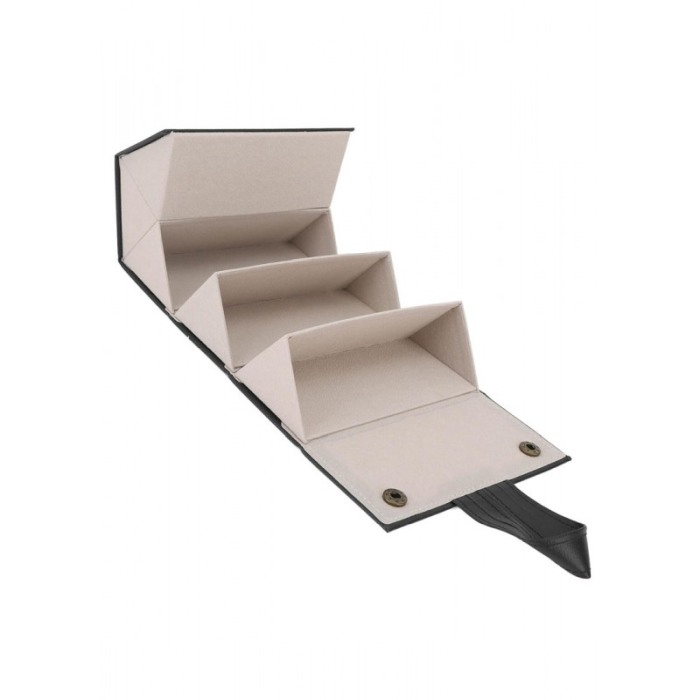 Cutie suport pentru ochelari GlassesBox Doty®, pliabil, portabila, 47x16 cm, 5 spatii, piele ecologica neagra [11]